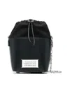 Maison Margiela Black Leather And Canvas Mini 5ac Bucket Bag