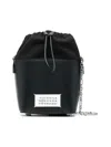Maison Margiela Black Leather And Canvas Mini 5ac Bucket Bag