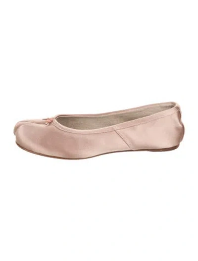 Pre-owned Maison Margiela Satin Ballet Flats In Neutral