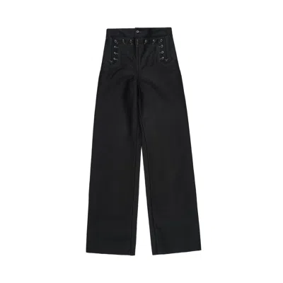 Maison Margiela Satin Cotton Trouser In Black