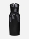 MAISON MARGIELA SATIN MIDI BUSTIER DRESS