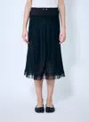 Maison Margiela Satin Midi Skirt In Black