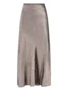 Maison Margiela Womens Taupe Crinkled-texture Regular-fit Woven Midi Skirt In Neutral