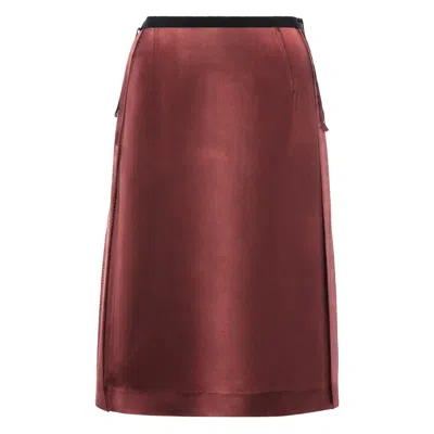 Maison Margiela Midi Skirt Woman Bordeaux In Burgundy