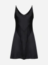 Maison Margiela Satin Mini Dress In Black