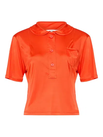 Maison Margiela Woman Polo Shirt Orange Size S Viscose