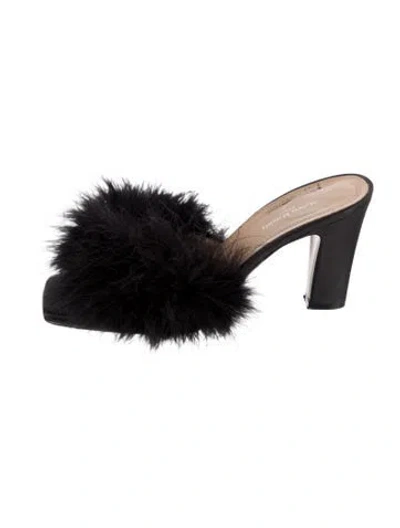 Pre-owned Maison Margiela Satin Slides In Black