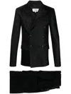 Maison Margiela Satin-weave Double-breasted Blazer In Black