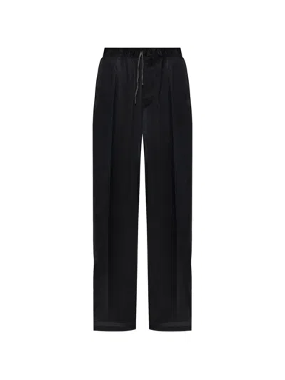Maison Margiela Satin-finish Drawstring Trousers In Multi