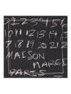Maison Margiela Numbers Print Foulard In Black