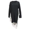 Maison Margiela Scarf Midi T-shirt Dress In Black Cotton