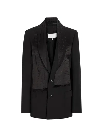 Maison Margiela Scarf-detail Tailored Jacket In Black