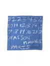 Maison Margiela Square Graphic Print Lightweight Knotted Scarf In Blue