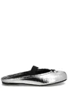 Maison Margiela Leather Tabi Mule With Broken Mirror Effect In Silver
