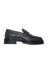 Maison Margiela Scratched Waxy Leather Tabi County Loafer Black In Blue
