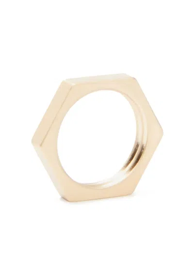 Maison Margiela Polished Geometric Ring In Yellow