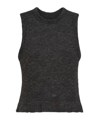 Maison Margiela Screw-neck Knitted Tank Top In Black
