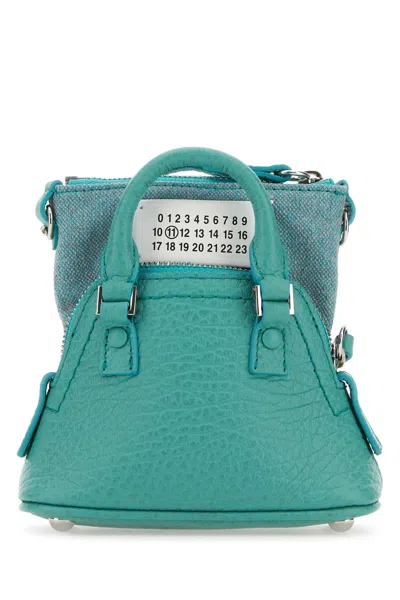 Maison Margiela Sea Green Leather And Fabric 5 Ac Classique Baby Handbag