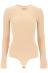 Maison Margiela Skin Pink Stretch Nylon Bodysuit In Neutral