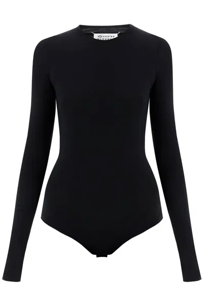 Maison Margiela Long-sleeved Stretch-jersey Bodysuit In Black