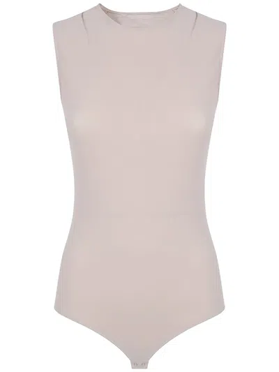 Maison Margiela Second Skin Sleeveless Body In Burgundy