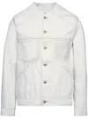 Maison Margiela Collarless Buttoned Denim Jacket In Neutrals