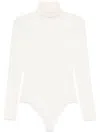 Maison Margiela High-neck Sheer Bodysuit In White