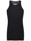 MAISON MARGIELA SEMI-TRANSPARENT BLACK RIBBED TANK TOP