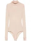 Maison Margiela Maison Martin Margiela Women Body Collo Alto Semitrasparente In Beige