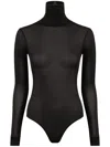 Maison Margiela Maison Martin Margiela Women Body Collo Alto Semitrasparente In Black
