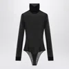 Maison Margiela Black Semi-transparent Turtleneck Body Women In Black