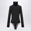 Maison Margiela Black Semi-transparent Turtleneck Body Women In Black