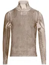Maison Margiela Semigraphic Silk Top In Grey