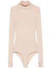 Maison Margiela Maison Martin Margiela Women Body Collo Alto Semitrasparente In Beige