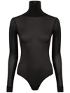 Maison Margiela Maison Martin Margiela Women Body Collo Alto Semitrasparente In Black
