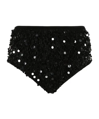 MAISON MARGIELA SEQUIN-EMBELLISHED HIGH-WAISTED MINI SHORTS