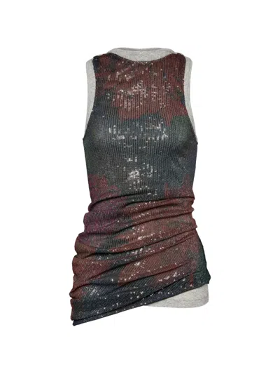 Maison Margiela Sequin-embellished Draped Top In Multi