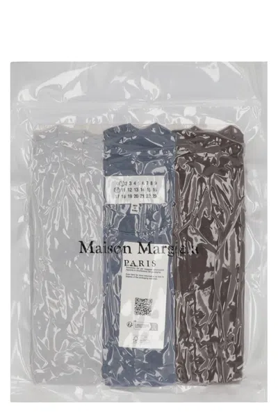 Maison Margiela Saint Laurent Black Zip Long Sleeve Coat In Multi