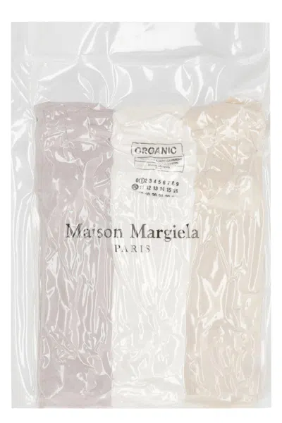 Maison Margiela Set Of Three Cotton T-shirts In Multicolor