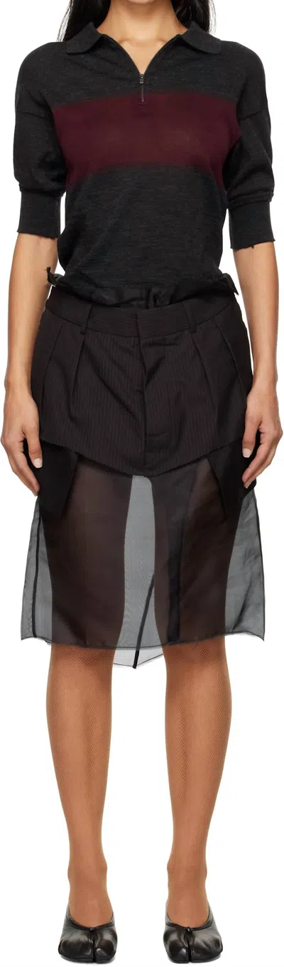 Maison Margiela Sheer Décortiqué Midi Dress In Black