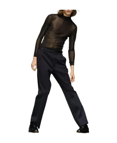 Maison Margiela Sheer Long-sleeved T-shirt In Black