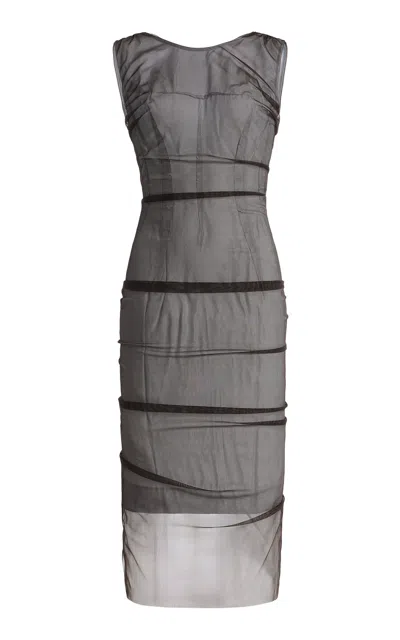 Maison Margiela Sheer Midi Dress In Multi