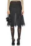 Maison Margiela Sheer Midi Skirt In Black & Brown