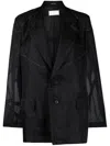 Maison Margiela Sheer-panel Single-breasted Jacket In Black