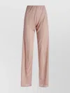 Maison Margiela Sheer Relaxed Fit Trousers With Elastic Waistband In Pink