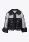 Maison Margiela Sheer Tulle Bomber Jacket In Black