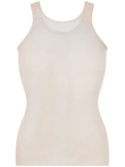 Maison Margiela Sheer Vest Top In Neutrals