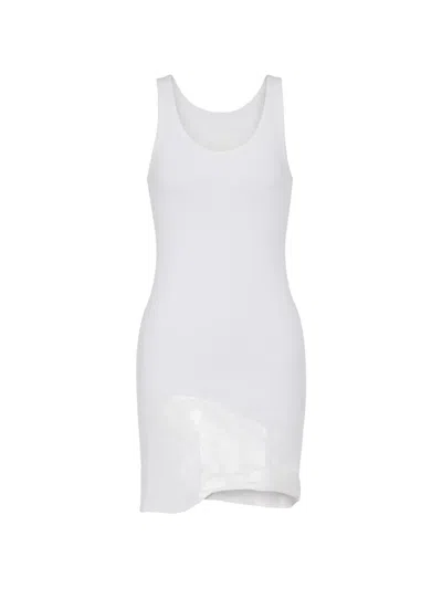 Maison Margiela Sheer-panel Long Cotton Top In White