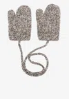 Maison Margiela Shetland Chunky Knit Wool Mittens In Gray