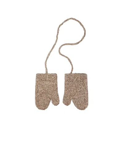 Maison Margiela Shetland Wool Gloves In Nude